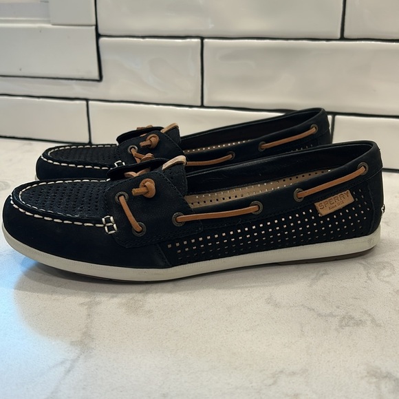 Sperry Top Sider Black Moccasin Boat Shoes - Picture 14 of 16